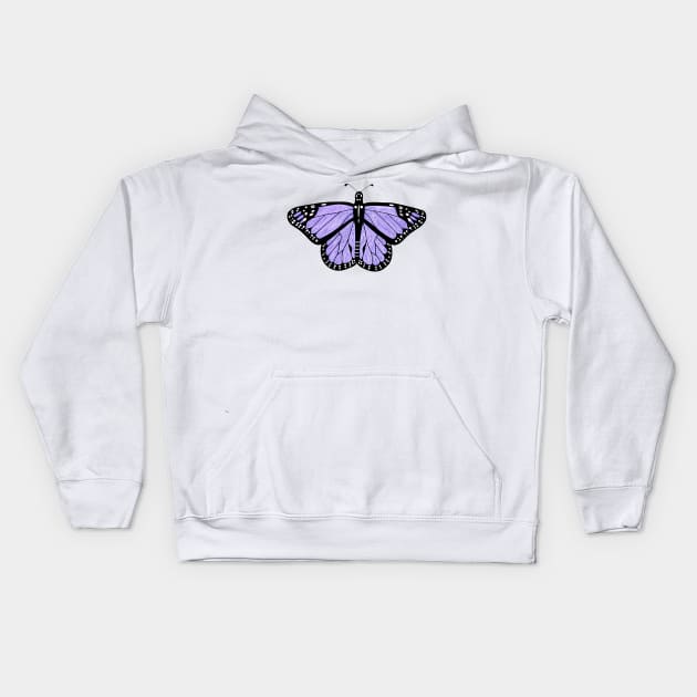 Purple Butterfly Kids Hoodie by calenbundalas